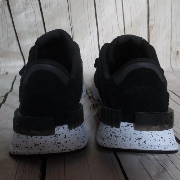 Sorel Kinetic Lite Strap Black Suede Casual Logo Running Cushion Sneakers Shoes - Picture 2 of 16